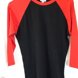 LuLaRoe Red & Black Randy Tee
